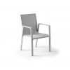 Leon nowoczesne krzesło ogrodowe aluminium jasnoszare siatka Zumm