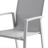 Leon nowoczesne krzesło ogrodowe aluminium jasnoszare tkanina Zumm