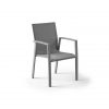 Leon nowoczesne krzesło ogrodowe aluminium szare siatka Zumm