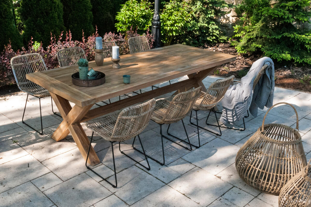 Lyon prostokątny stół ogrodowy 6-8 osób stół teakowy Vimine