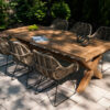 Lyon prostokątny stół ogrodowy drewniany na krzyżowej nodze teakowy Vimine