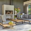 Nardo 2 narożny zestaw wypoczynkowy drewno teakowe aluminium kolor antracytowy tapicerka Sunproof sofy ogrodowe trzy osobowe Suns
