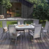 Oviedo zestaw ogrodowy stołowy 4-6 osób stół ogrodowy 6 krzeseł ogrodowych kolor szary Zumm