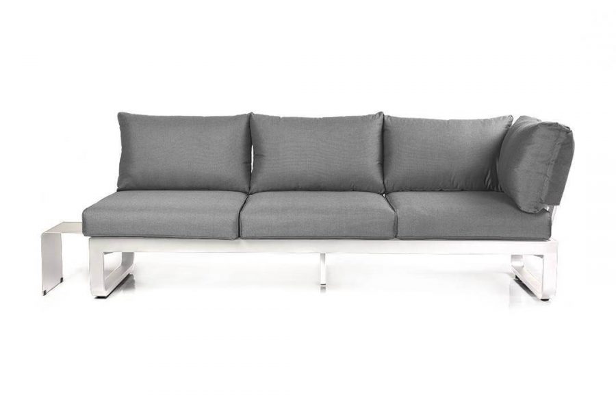 Parma nowoczesny narożnik ogrodowy z aluminium 6 osobowy sofa ogrodowa potrójna narożna stolik boczny Suns