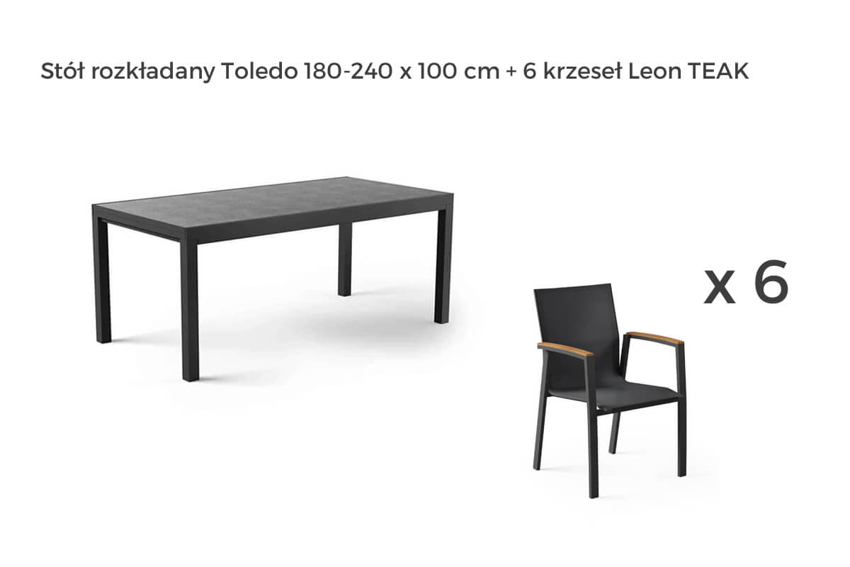 Toledo Leon zestaw ogrodowy stołowy 4-8 osób, wariant 62013 Zumm