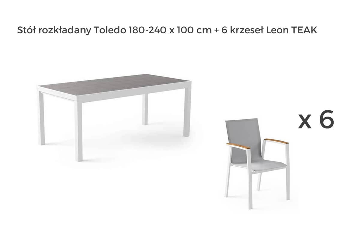 Toledo Leon zestaw ogrodowy stołowy 4-8 osób, wariant 62011 Zumm
