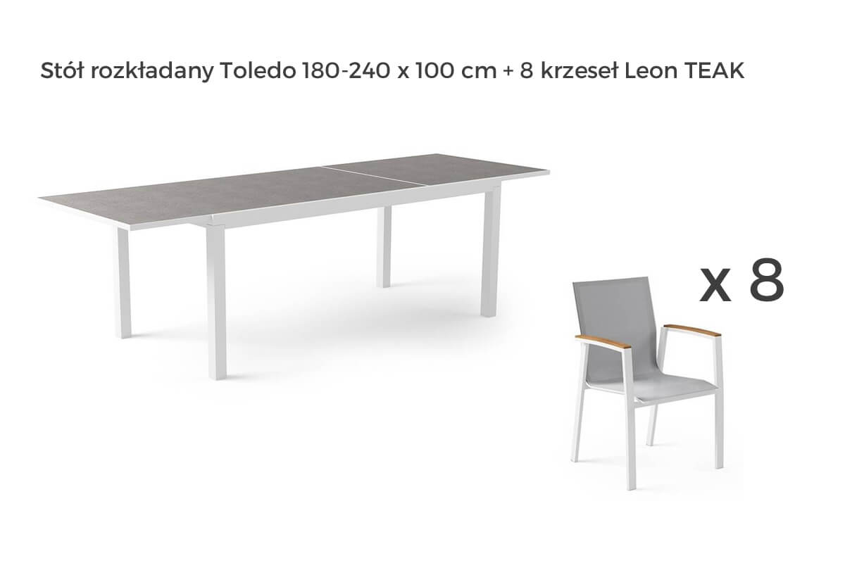 Toledo Leon zestaw ogrodowy stołowy 4-8 osób, wariant 62014 Zumm