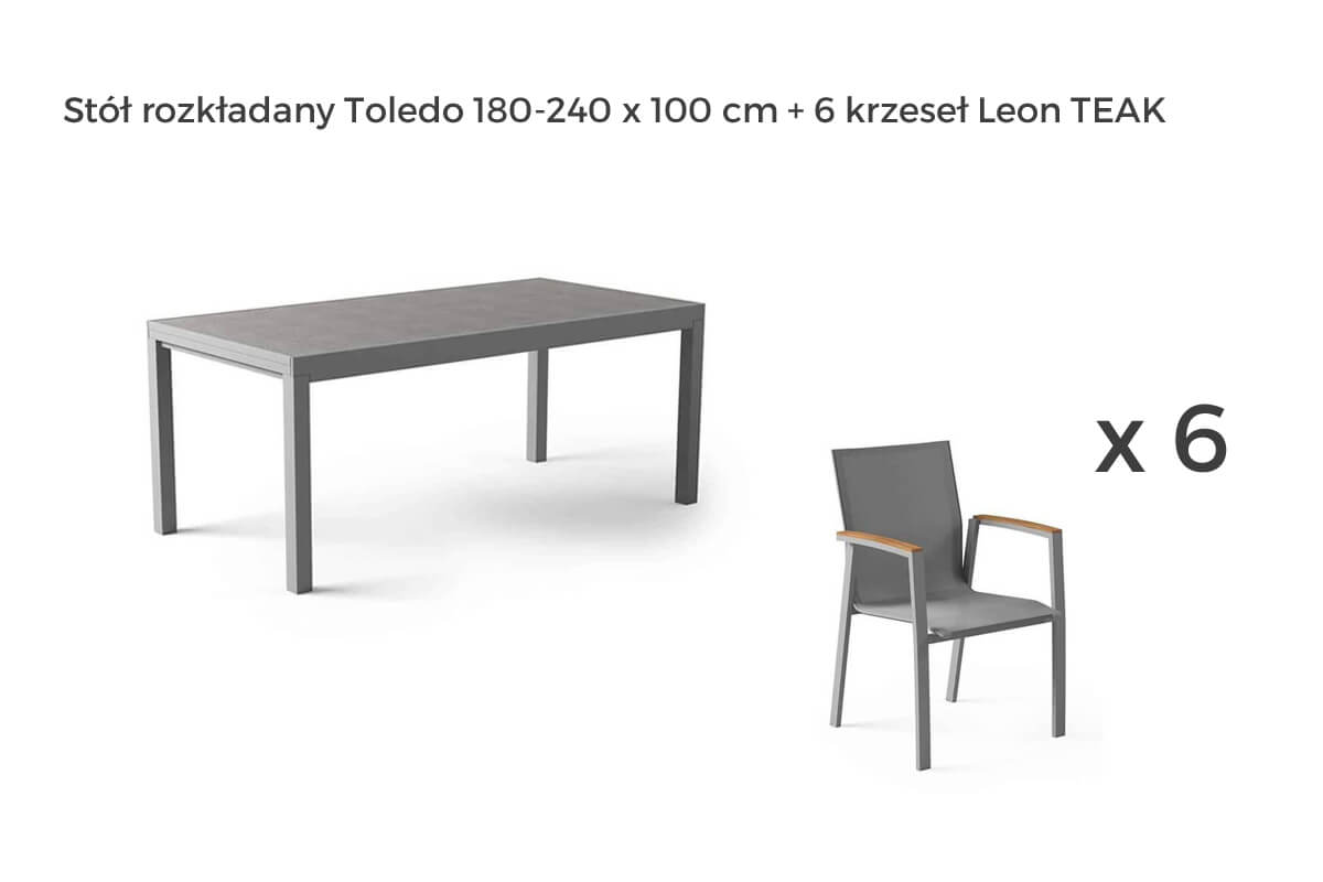 Toledo Leon zestaw ogrodowy stołowy 4-8 osób, wariant 62012 Zumm