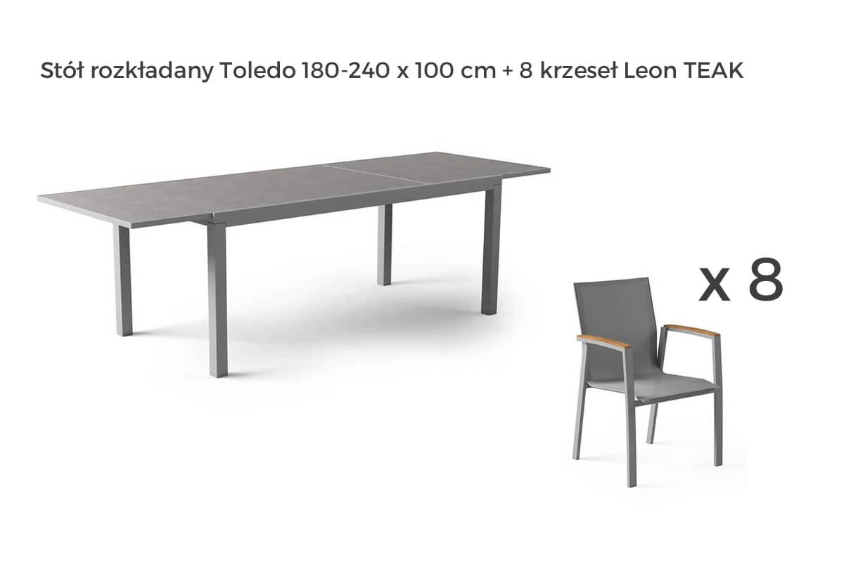 Toledo Leon zestaw ogrodowy stołowy 4-8 osób, wariant 62015 Zumm