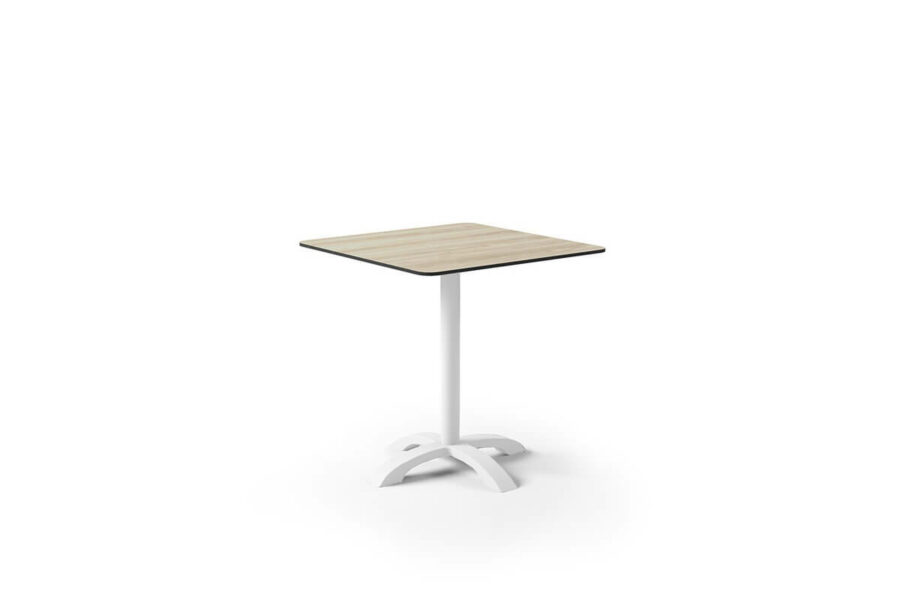 Vic kwadratowy stół ogrodowy aluminium kolor biały blat laminat HPL Zumm