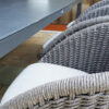 Bergen zestaw ogrodowy stołowy dla 6 osób stół ogrodowy blat szkło krzesła plecione szara lina outdoorowa Twojasiesta luksusowe meble ogrodowe