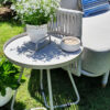 Cala szary stolik ogrodowy z aluminium 3 rozmiary stolik balkonowy M średnica 44 cm jasnoszare aluminium Twojasiesta meble ogrodowe aluminium