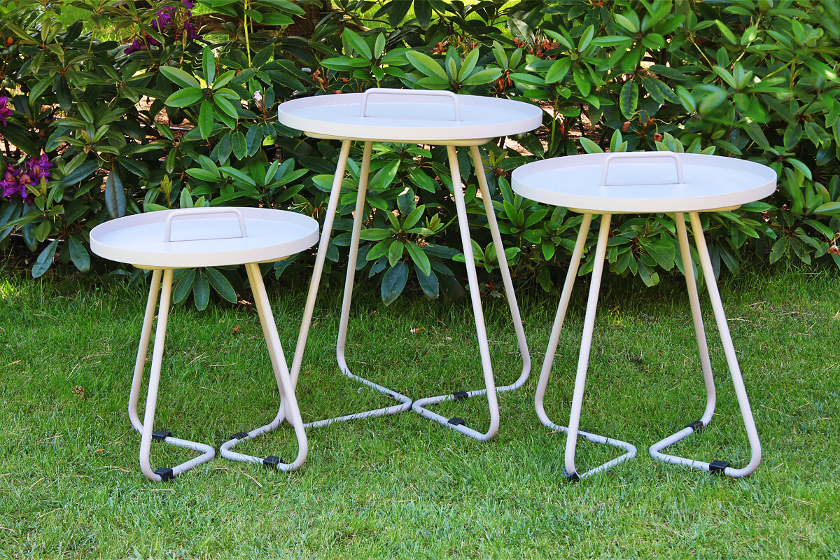 Cala szary stolik ogrodowy z aluminium jasnoszary Twojasiesta luksusowe meble ogrodowe aluminium