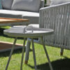Cala szary stolik ogrodowy z aluminium stolik balkonowy okrągły 37 cm Twojasiesta meble ogrodowe aluminium