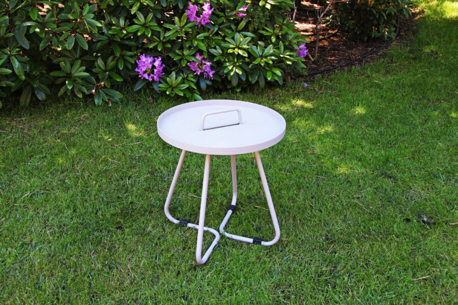 Cala szary stolik ogrodowy z aluminium stolik ogrodowy rozmiar średnica S 37 cm Twojasiesta meble ogrodowe aluminium