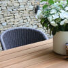 Cologne Spring zestaw stołowy ogrodowy 6-8 osobowy stół ogrodowy drewniany teak plecione krzesła Twojasiesta luksusowe meble ogrodowe