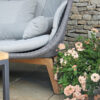 Cologne Winter nowoczesny zestaw tarasowy sofa ogrodowa fotel stolik drewno teakowe aluminium lina Twoja Siesta luksusowe meble tarasowe