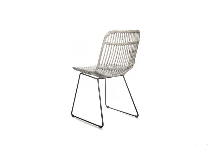 Dinan krzesło ogrodowe rattanowe białe na płozach Vimine