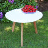 Ille nowoczesny stolik kawowy drewno teakowe aluminium biały Twojasiesta luksusowe meble ogrodowe