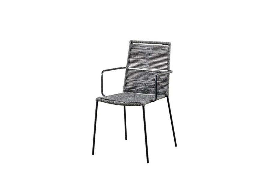Kea nowoczesne krzesło ogrodowe z podłokietnikami lina polipropylenowa kolor szary | SUNS