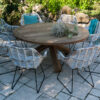 Laval krzesło rattanowe ogrodowe biały rattan stół ogrodowy teakowy Bordeaux Vimine