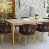 Manacor elegancki zestaw obiadowy na taras 6 osobowy stół teakowy krzesła ogrodowe Twojasiesta eleganckie meble ogrodowe