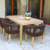 Manacor elegancki zestaw obiadowy na taras 6 osobowy stół teakowy krzesła ogrodowe Twojasiesta eleganckie meble tarasowe
