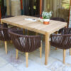 Manacor elegancki zestaw obiadowy na taras stół drewniany krzesła ogrodowe Twojasiesta eleganckie meble ogrodowe