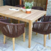 Manacor elegancki zestaw obiadowy na taras stół ogrodowy drewniany krzesła ogrodowe Twojasiesta nowoczesne meble ogrodowe