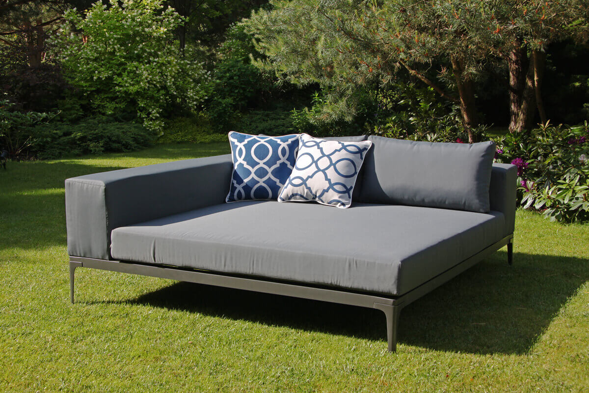 Minori luksusowa leżanka ogrodowa 2 osobowa poduszki Doble Twojasiesta nowoczesne meble ogrodowe