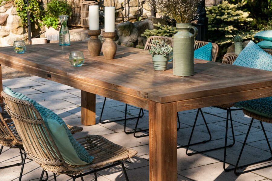 Nimes prostokątny teakowy stół ogrodowy stół drewniany Vimine