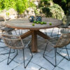 Bordeaux Dinan zestaw mebli ogrodowych 8 osób stół teakowy 170 cm krzesła rattanowe naturalne Vimine Twoja Siesta luksusowe meble ogrodowe