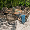 Bordeaux Laval zestaw ogrodowy z okrągłym stołem 135 cm 6 krzeseł rattanowych kolor naturalny Vimine Twoja Siesta luksusowe meble ogrodowe