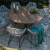 Bordeaux Laval zestaw ogrodowy z okrągłym stołem 170 cm 8 białych krzeseł rattanowych Vimine Twoja Siesta luksusowe eleganckie meble ogrodowe