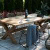 Lyon Dinan zestaw ogrodowy stołowy 6 osób stół ogrodowy 240 cm Lyon 6 krzeseł Dinan naturalny rattan Vimine meble ogrodowe rattanowe