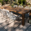 Nimes Laval zestaw ogrodowy stół krzesła 6 osób stół ogrodowy 240 cm 6 krzeseł Laval kolor biały Vimine meble ogrodowe rattanowe