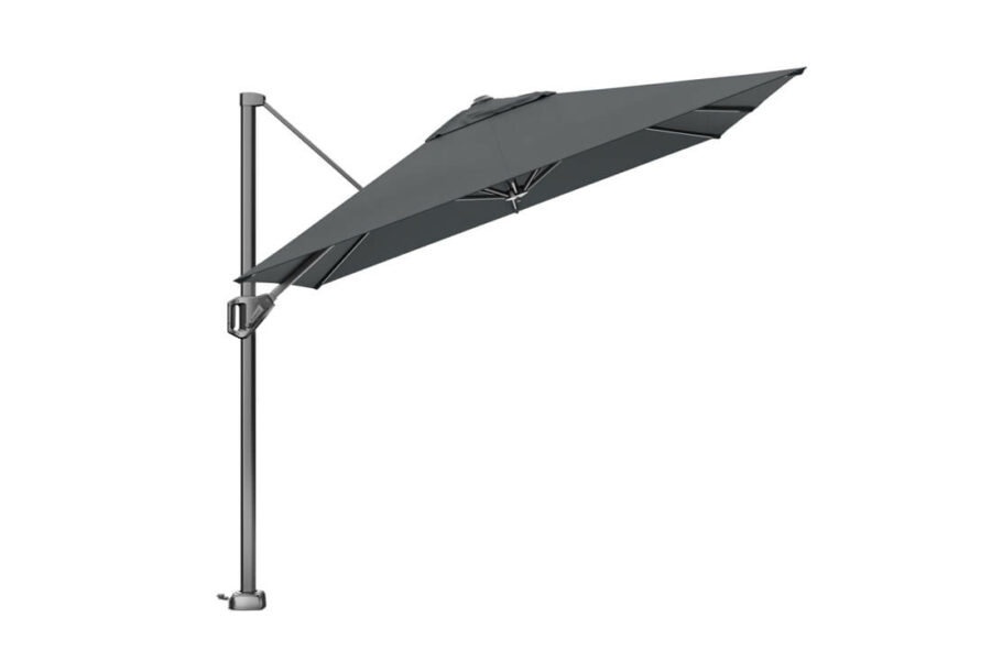 Parasol na taras Voyager T1 3 x 2 m z boczną noga bez podstawy kolor antracyt szaru Platinum parasole ogrodowe