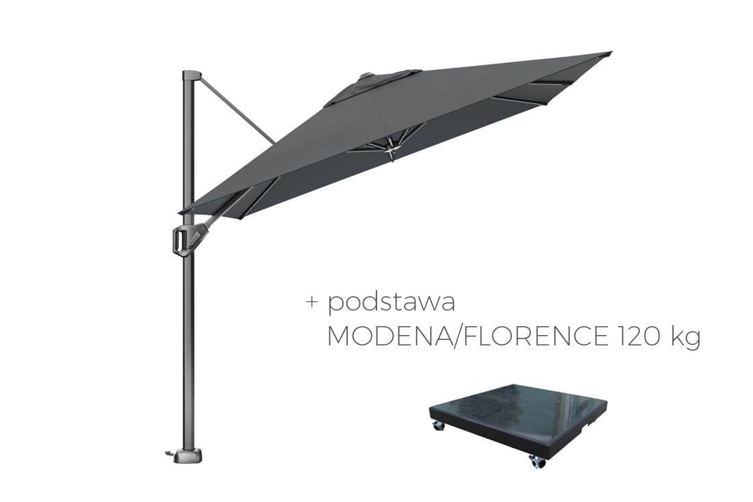 Parasol na taras Voyager T1 3 x 2 m z boczną nogą, wariant 64085