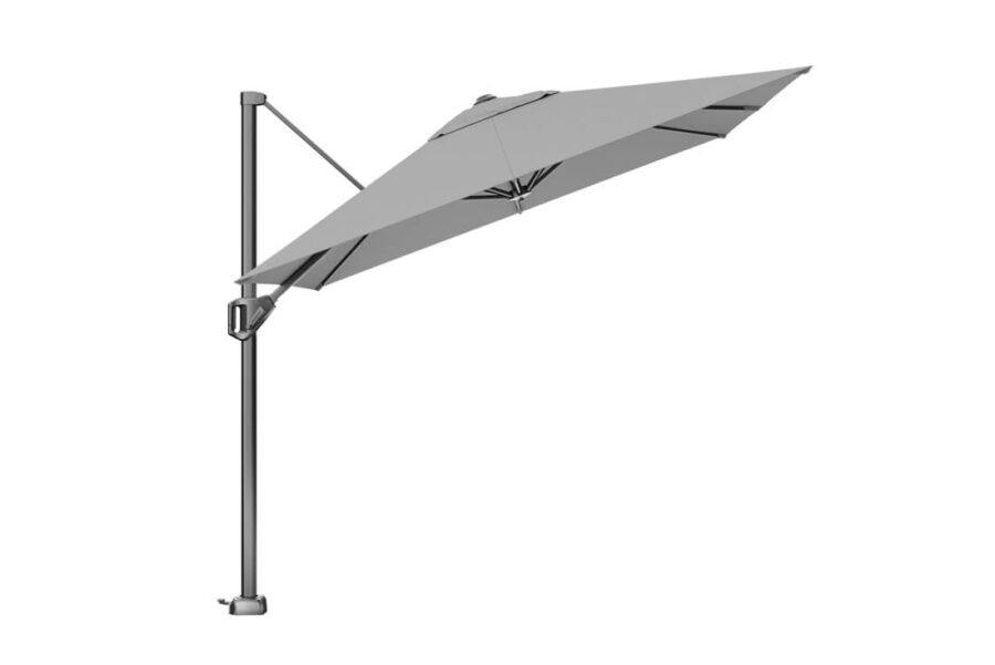 Parasol ogrodowy Voyager T1 2.5 x 2.5 m z boczną nogą bez podstawy kolor jasnoszary Platinum parasole ogrodowe