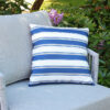 Passo błękit paryski poduszka ogrodowa wzór linie Twojasieta dekoracyjne poduszki ogrodowe
