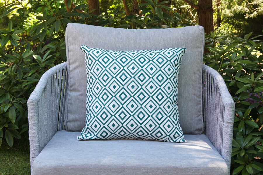 Passo grynszpan poduszka ogrodowa ozdobna wzór mozaika kwadrat Twoja Siesta dekoracyjne poduszki ogrodowe