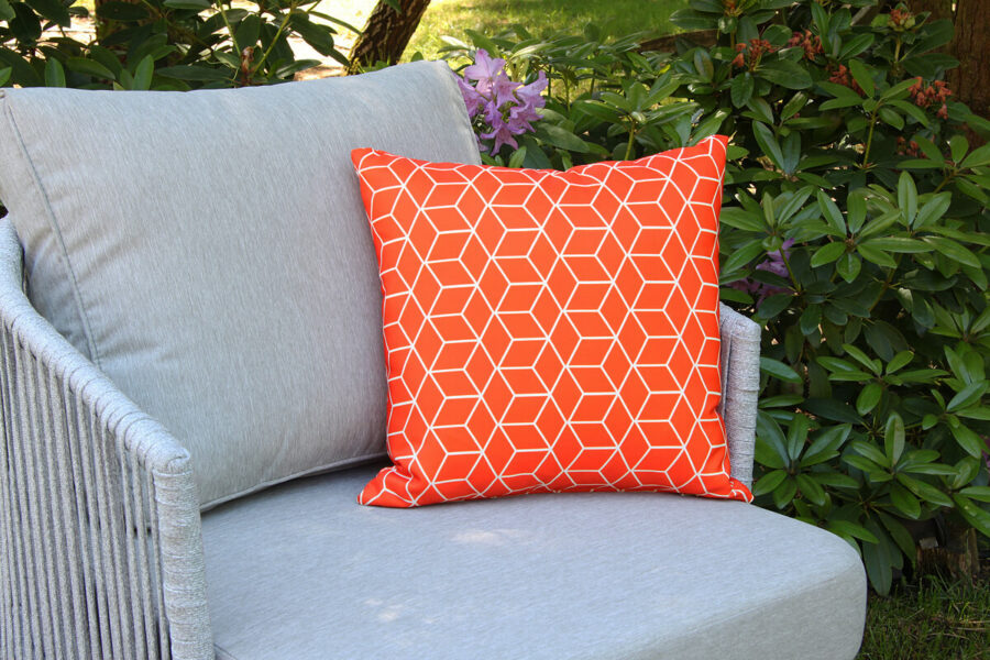 Passo pomarańcz sycylijska poduszka ogrodowa ozdobna wzór mozaika sześciany Twoja Siesta ozdobne poduszki ogrodowe
