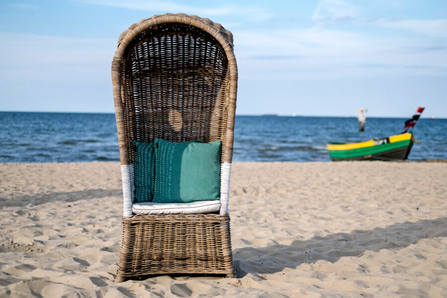 St Tropez kosz plażowy rattanowy pojedynczy Vimine meble ogrodowe rattanowe