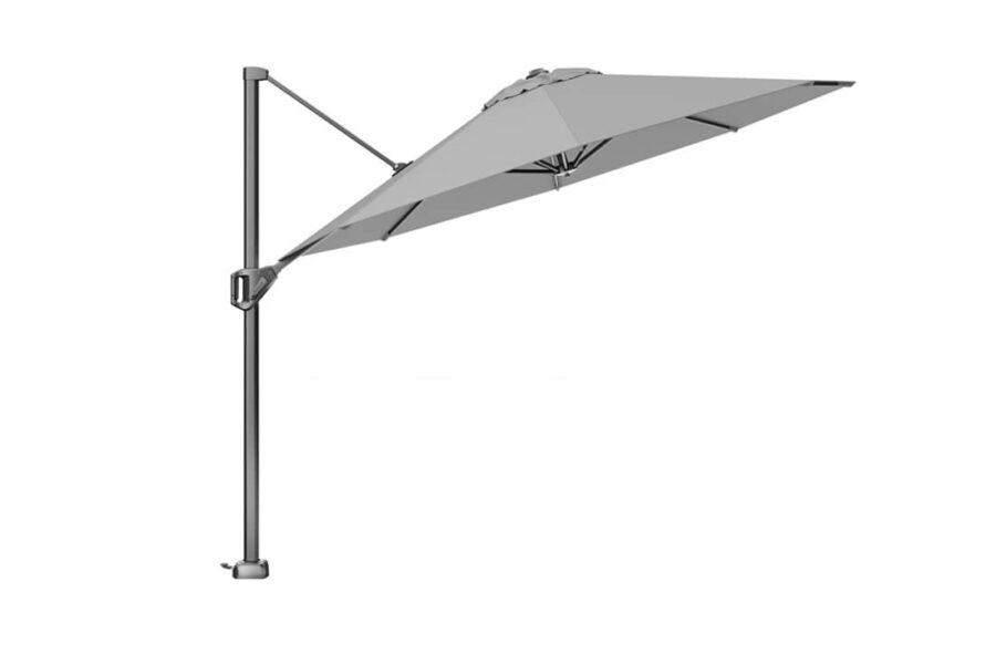 Voyager T1 parasol ogrodowy Ø 3 m z boczną nogą kolor jasnoszary bez podstawy Platinum parasole ogrodowe