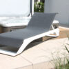 Onda Pininfarina luksusowy leżak ogrodowy białe aluminium tkanina batyline eden Higold luksusowe meble ogrodowe