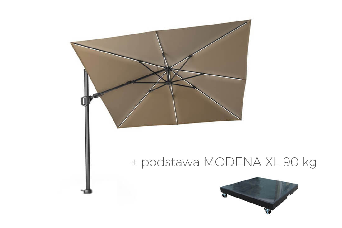 Parasol ogrodowy Challenger T2 GLOW 3 x 3 m z podświetleniem, wariant 65818