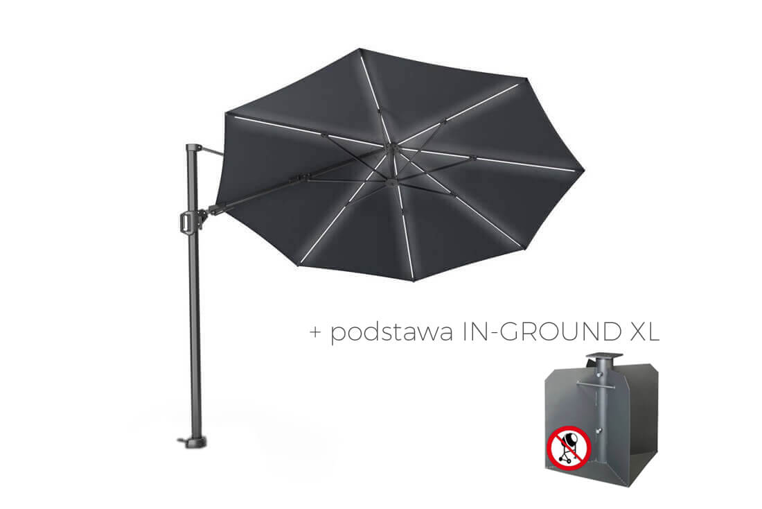 Parasol ogrodowy Challenger T2 GLOW Ø 3.5 m z podświetleniem, wariant 65930