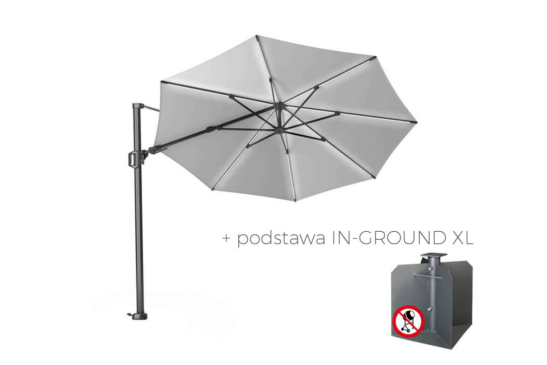 Parasol ogrodowy Challenger T2 GLOW Ø 3.5 m z podświetleniem, wariant 65931