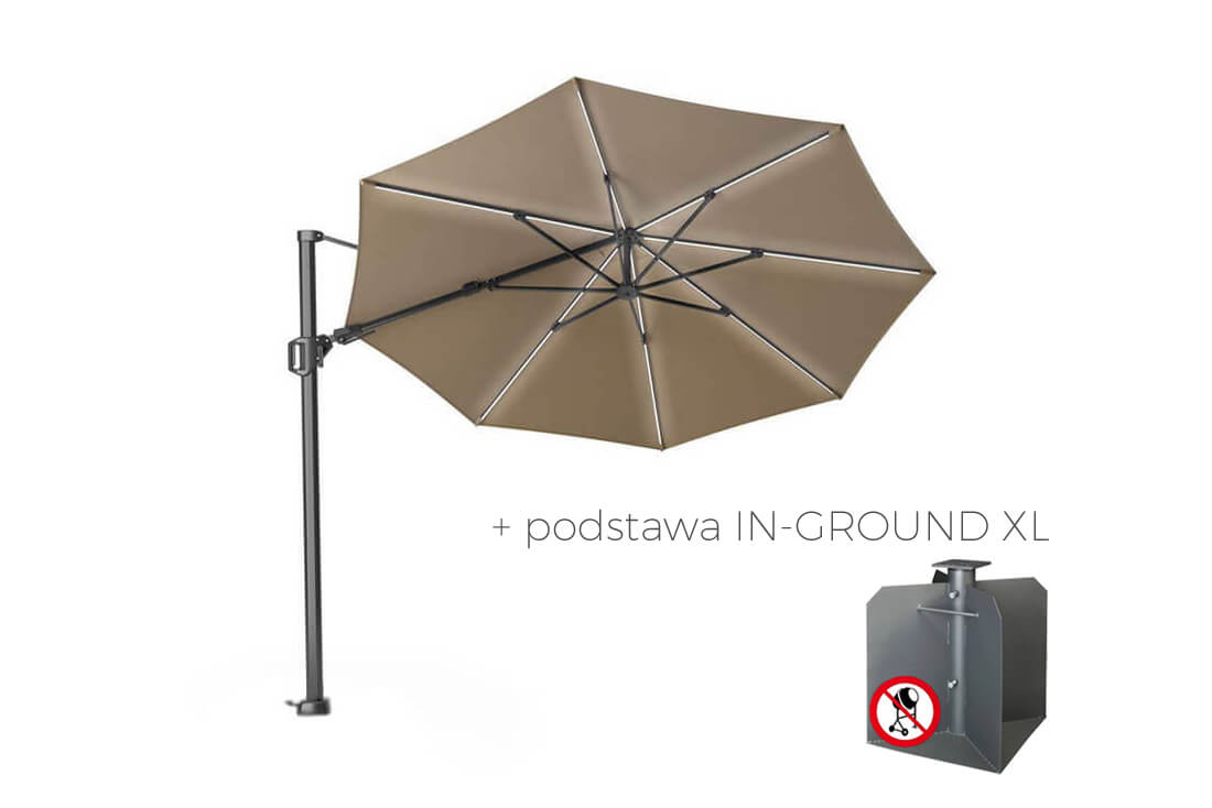 Parasol ogrodowy Challenger T2 GLOW Ø 3.5 m z podświetleniem, wariant 65929