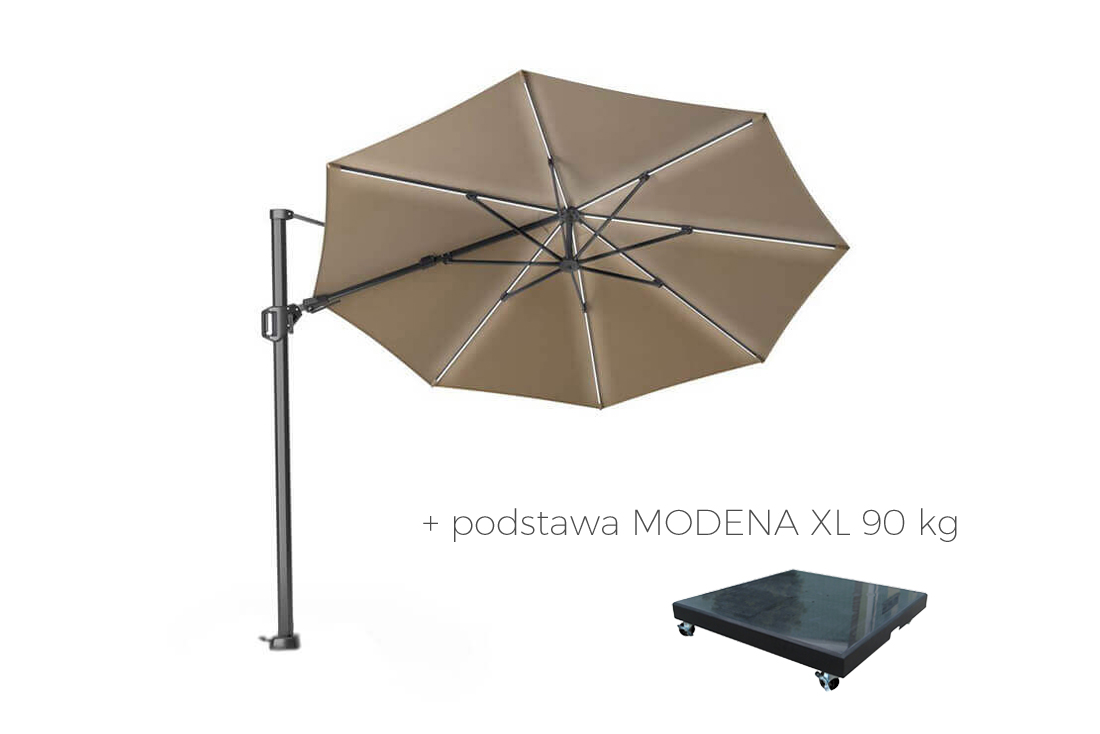Parasol ogrodowy Challenger T2 GLOW Ø 3.5 m z podświetleniem, wariant 65923